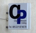 City-Pension Erding - Schild